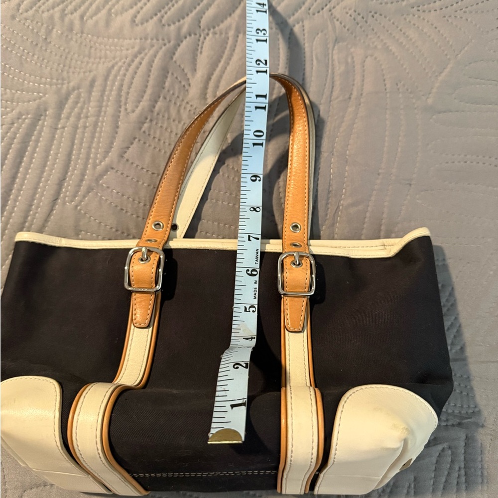 Coach Hampton Shoulder Bag Tote Faded Black Canvas with Leather Trim - Picture 5 of 5